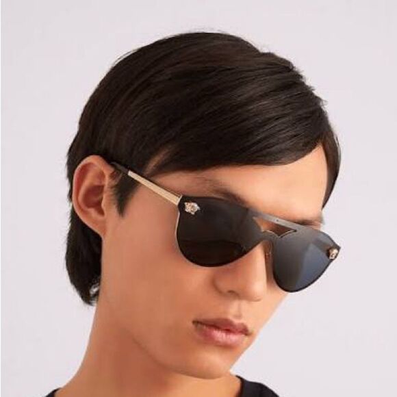 Versace VE2161 Gold/Grey Aviator Sunglasses - Picture 2 of 14